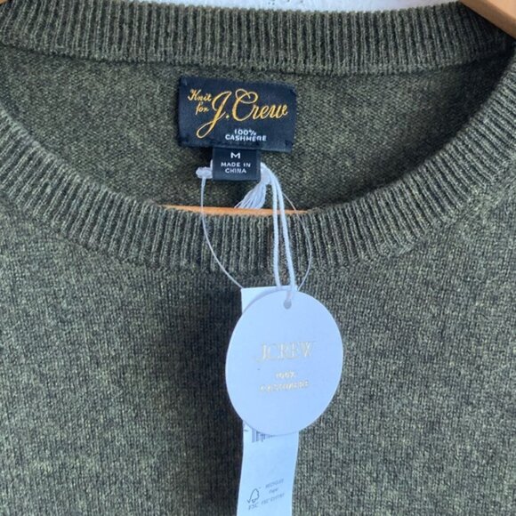 J. Crew Cashmere crewneck sweater Medium Dark Green - Picture 4 of 7